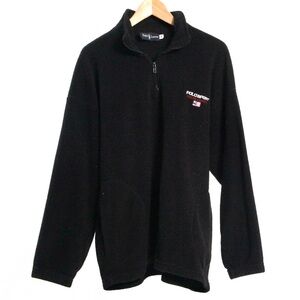 Ralph Lauren Polo Sport Black 1/4 Zip Fleece Pullover , Classic Logo Sweatshirt